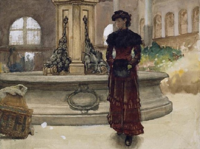 Уолтер Лэнгли. Старый рынок и фонтан, Бирмингем (фрагмент). 1880